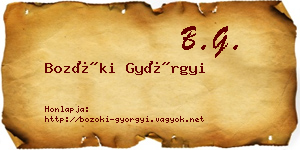 Bozóki Györgyi névjegykártya